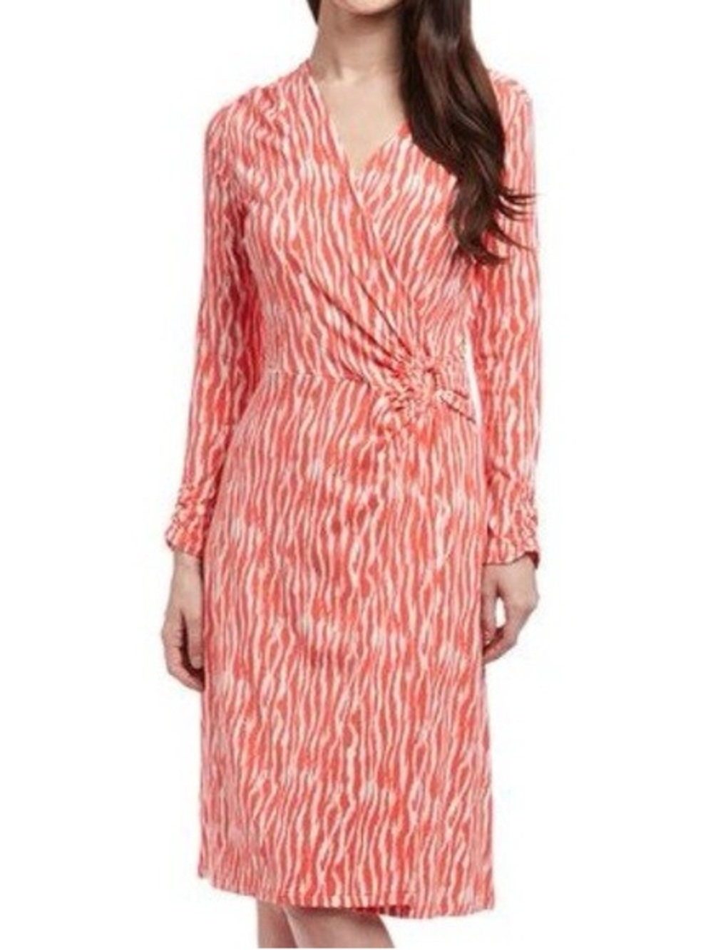 Pendleton Breezeway Zebra Faux Wrap Dress Modal Knit Work Travel‎ Resort M